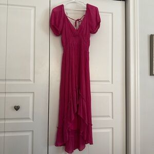 Lumiere Fuchsia High Low Dress